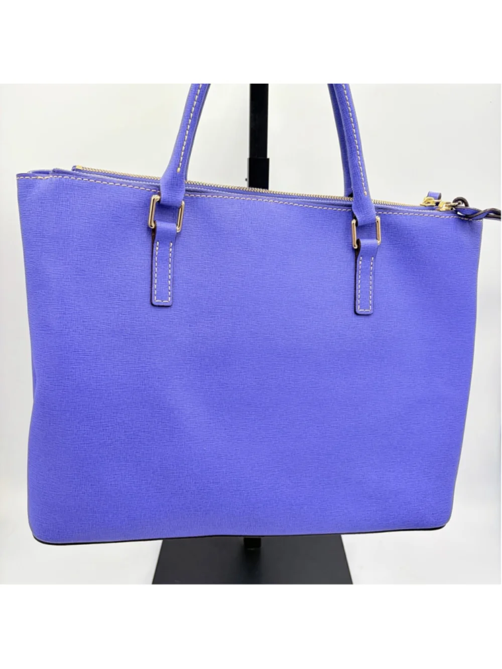 DOONEY & BOURKE Saffiano Double Zip Satchel VIOLET Italian Leather Handbag